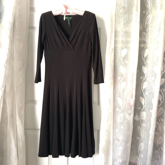 Lauren Ralph Lauren black swing dress women size 6 - Picture 8 of 12